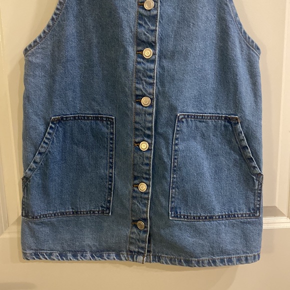 Denim Co Women’s Denim Overall Dress w/Pockets for Summer - Picture 3 of 5